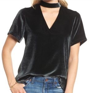 Madewell xxs velvet choker collar top